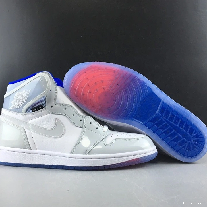 High Retro CK6637-104 Jordan 1  Racer White Zoom Blue 0923